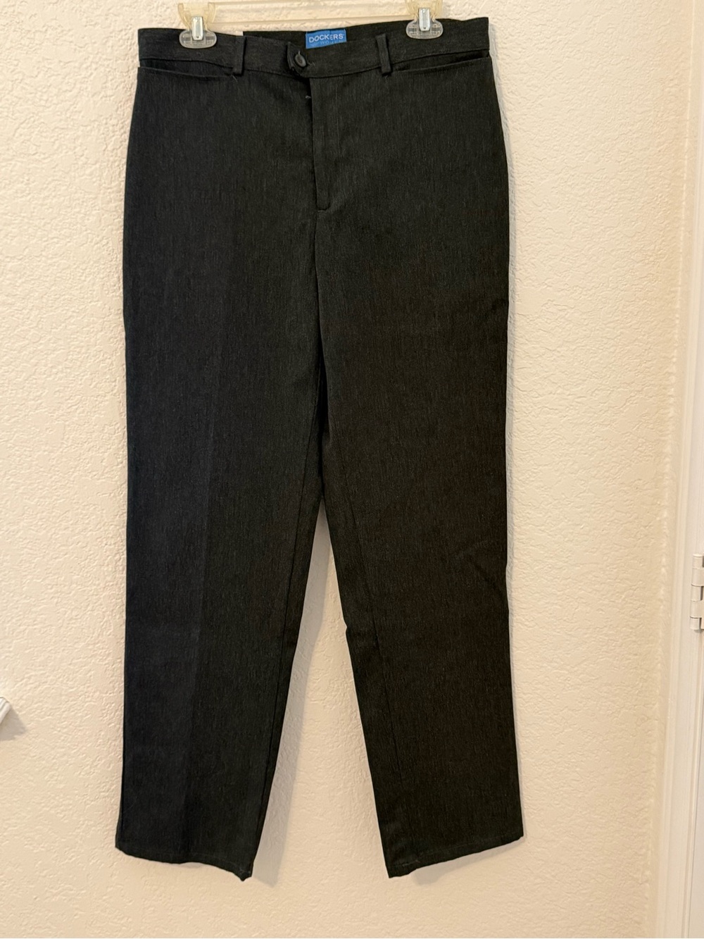 Dockers Womens Continental Pants Sz 12 M Charcoal Gray Stretch NWT Straight Leg